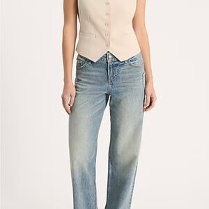 Express Low Rise Light Wash 50/50 Rigid Stretch Relaxed Straight Jeans